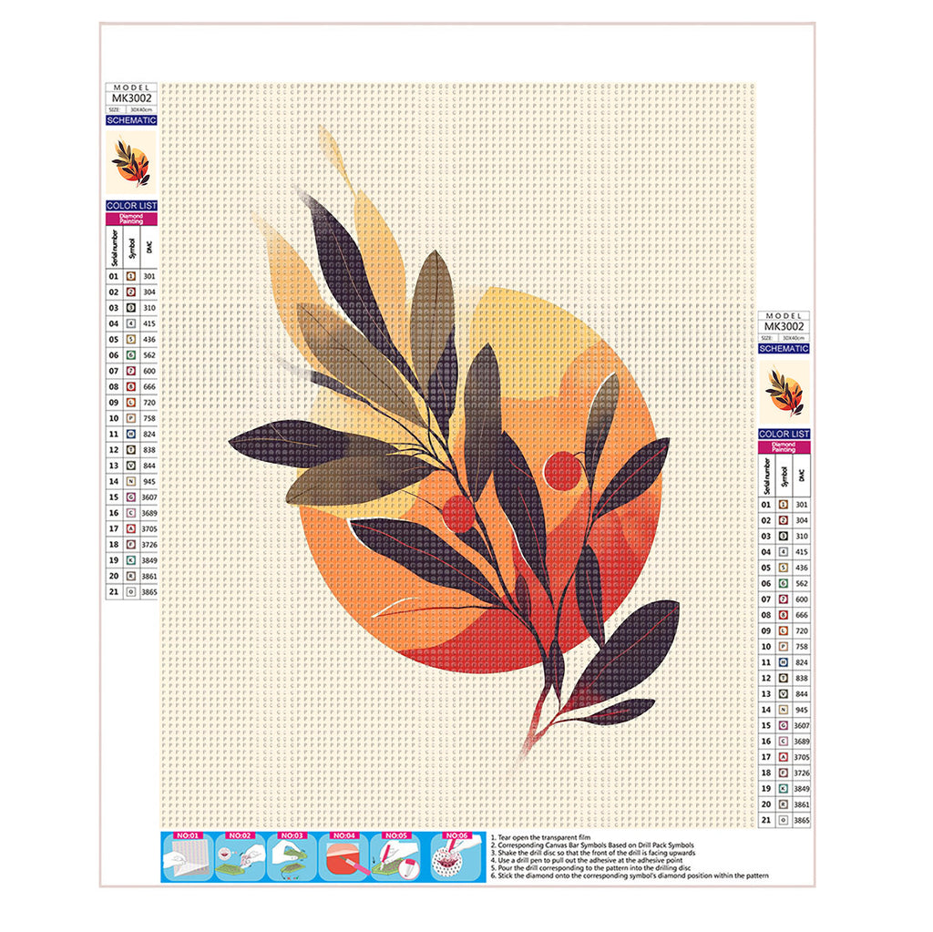 Abendsonne über Blättern- Diamond Painting