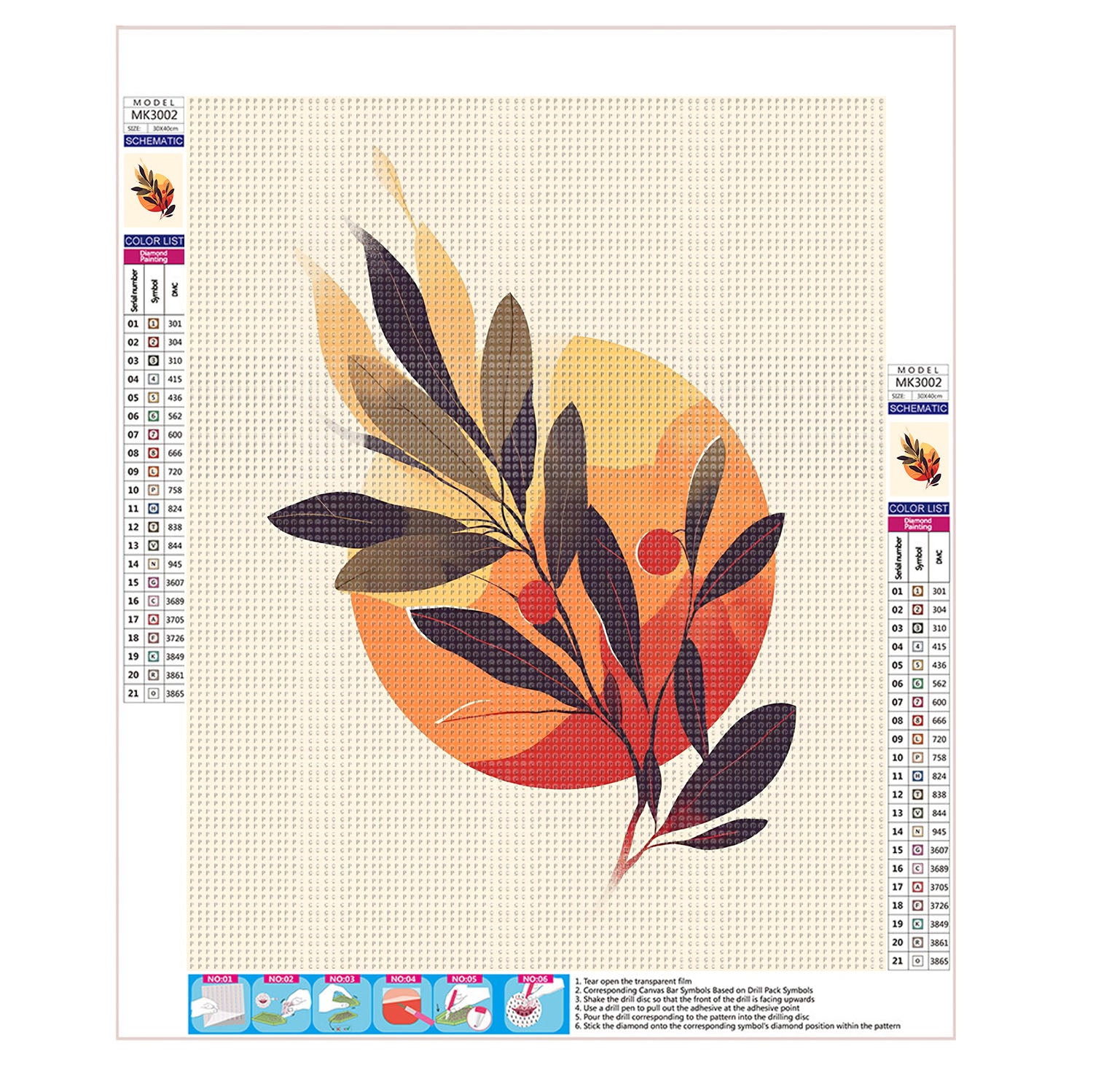 Abendsonne über Blättern- Diamond Painting