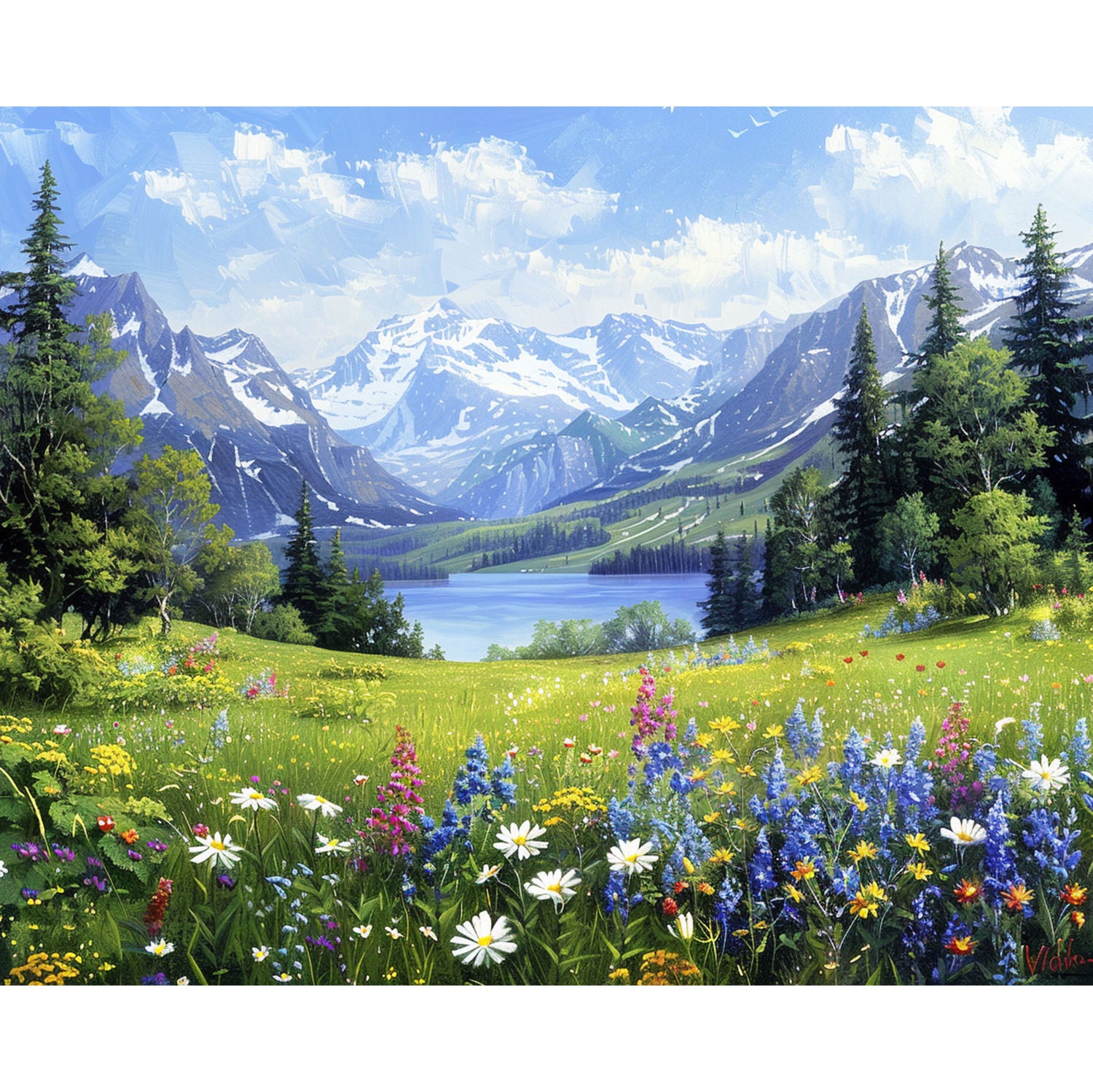 Alpenblumenparadies - Diamond Painting