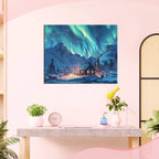 Aurora - Hütte in Schnee - Diamond Painting