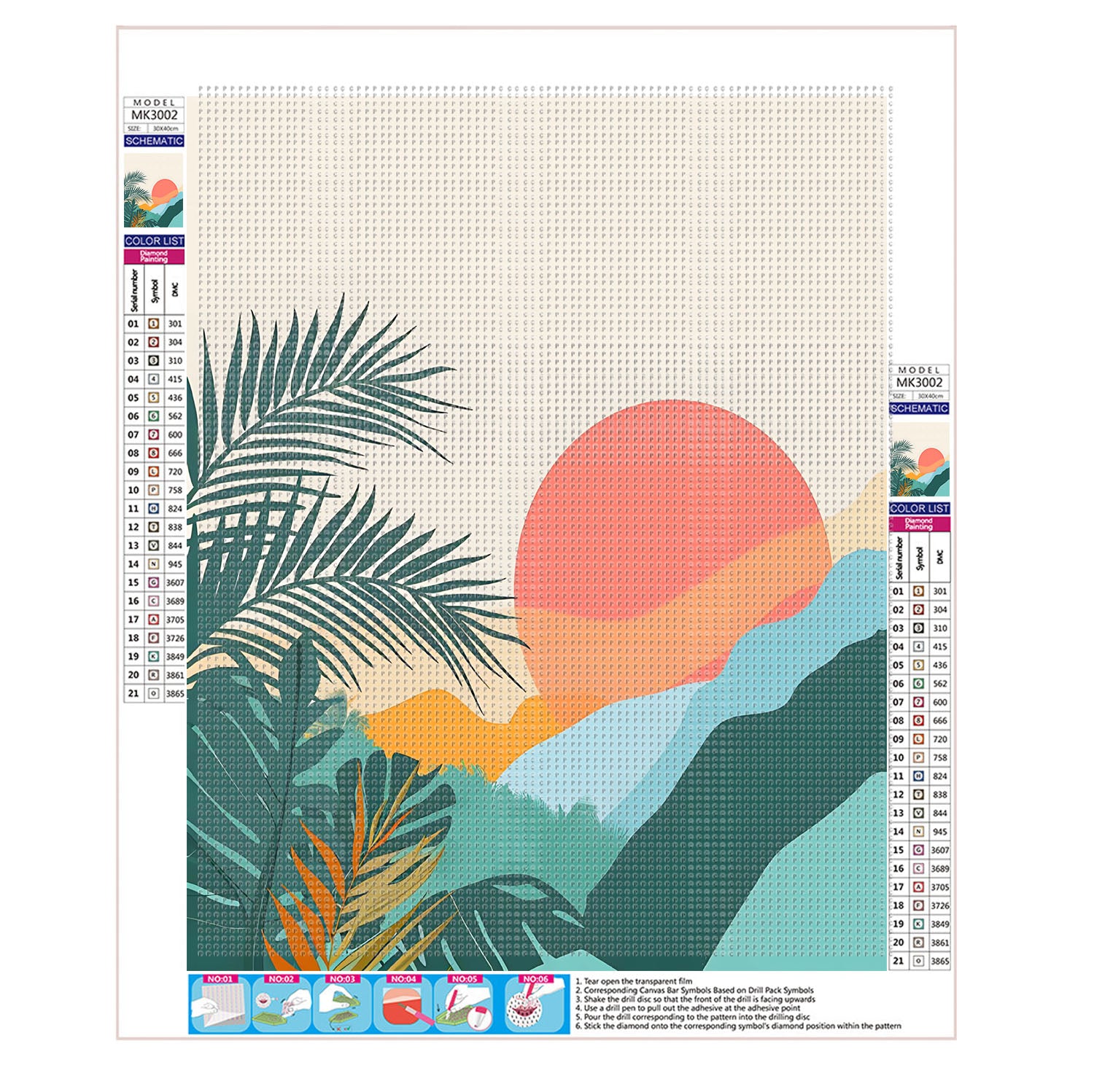 Berge im warmen Licht - Diamond Painting