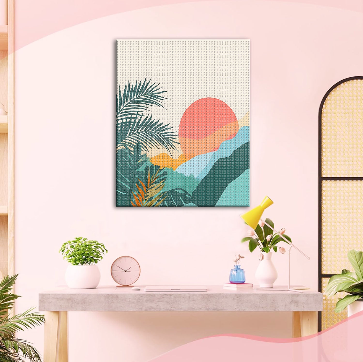 Berge im warmen Licht - Diamond Painting