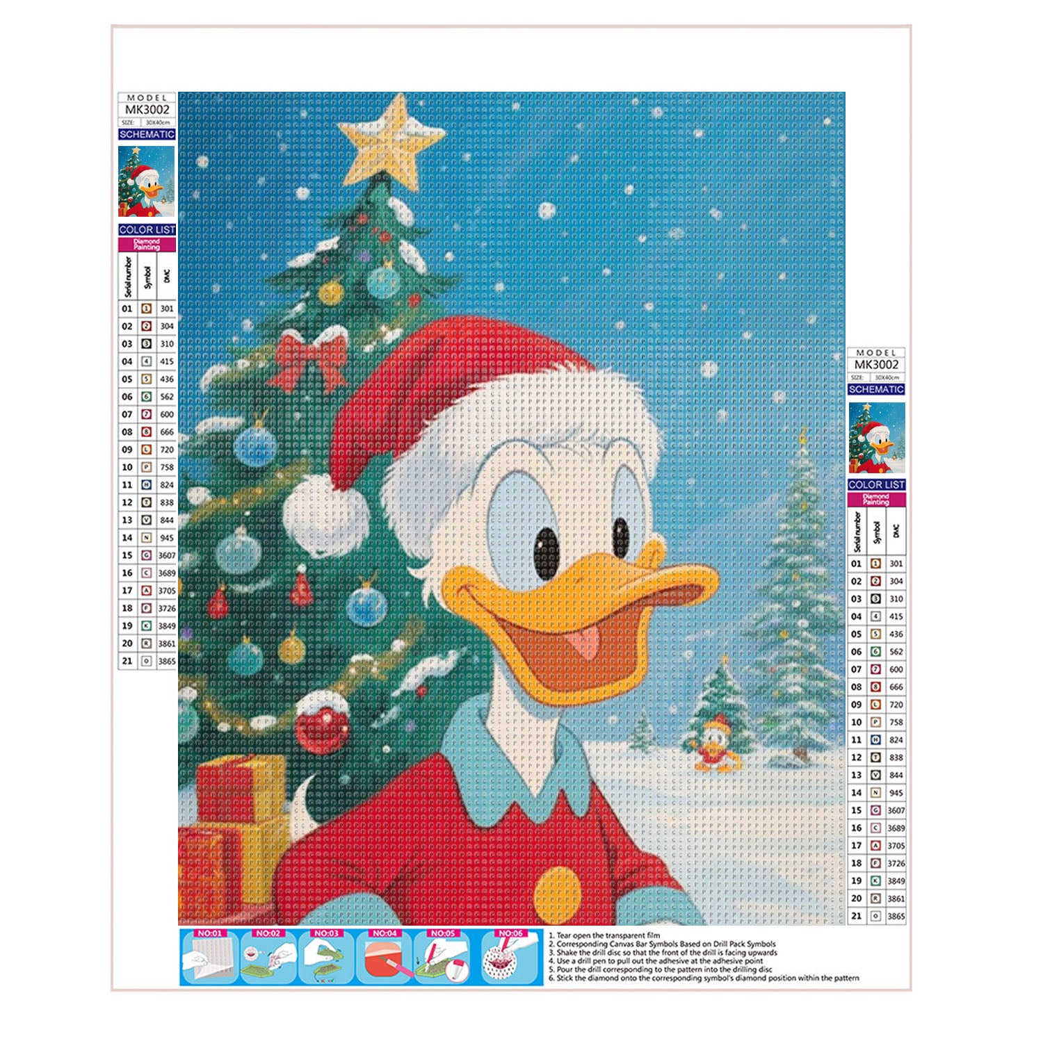 Blauäugiger Donald - Diamond Painting