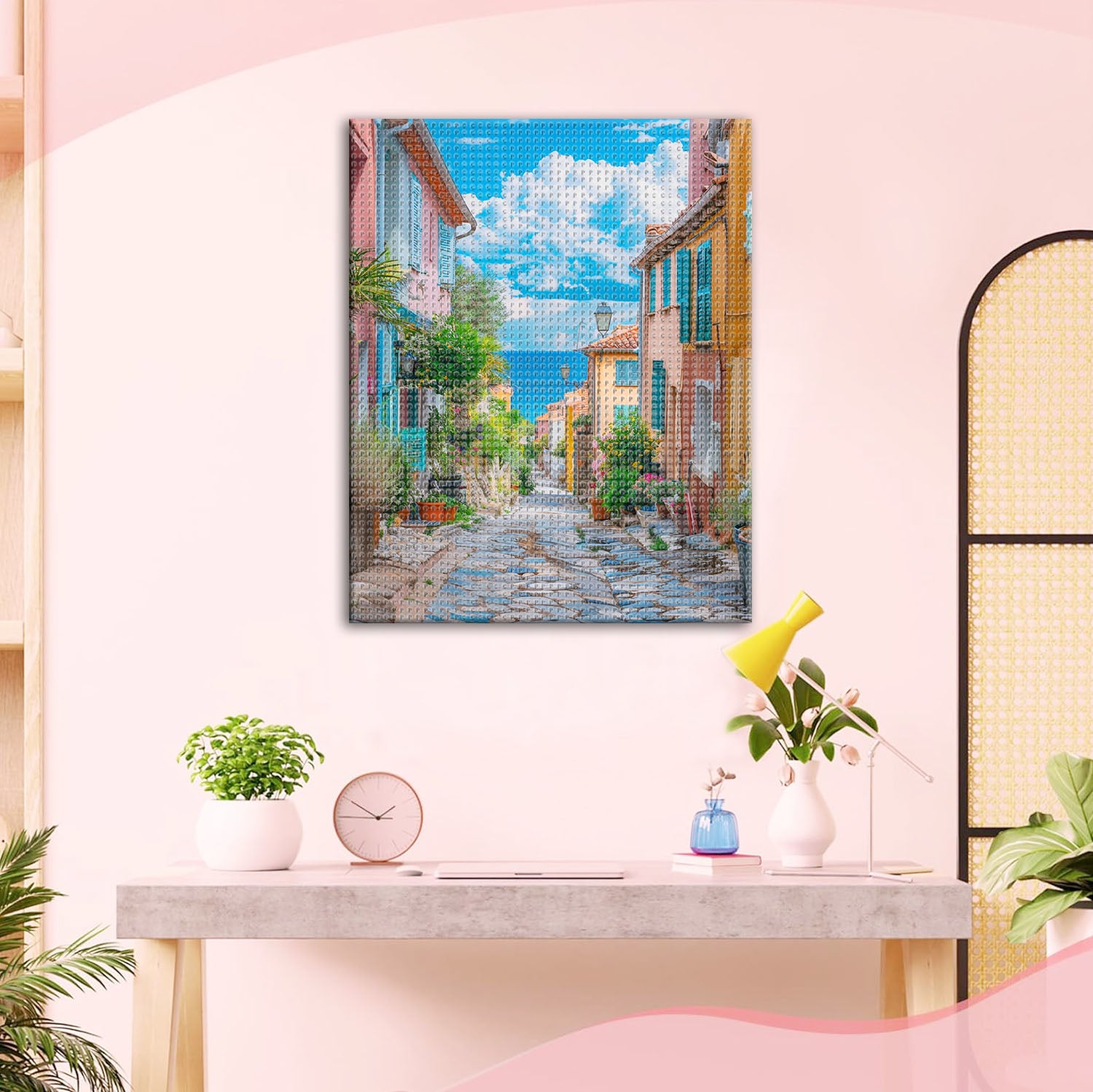 Blumenbekränzte Gasse - Diamond Painting