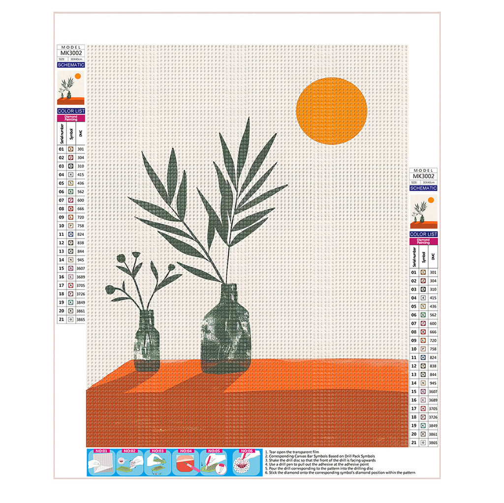 Blumenvase im Licht - Diamond Painting