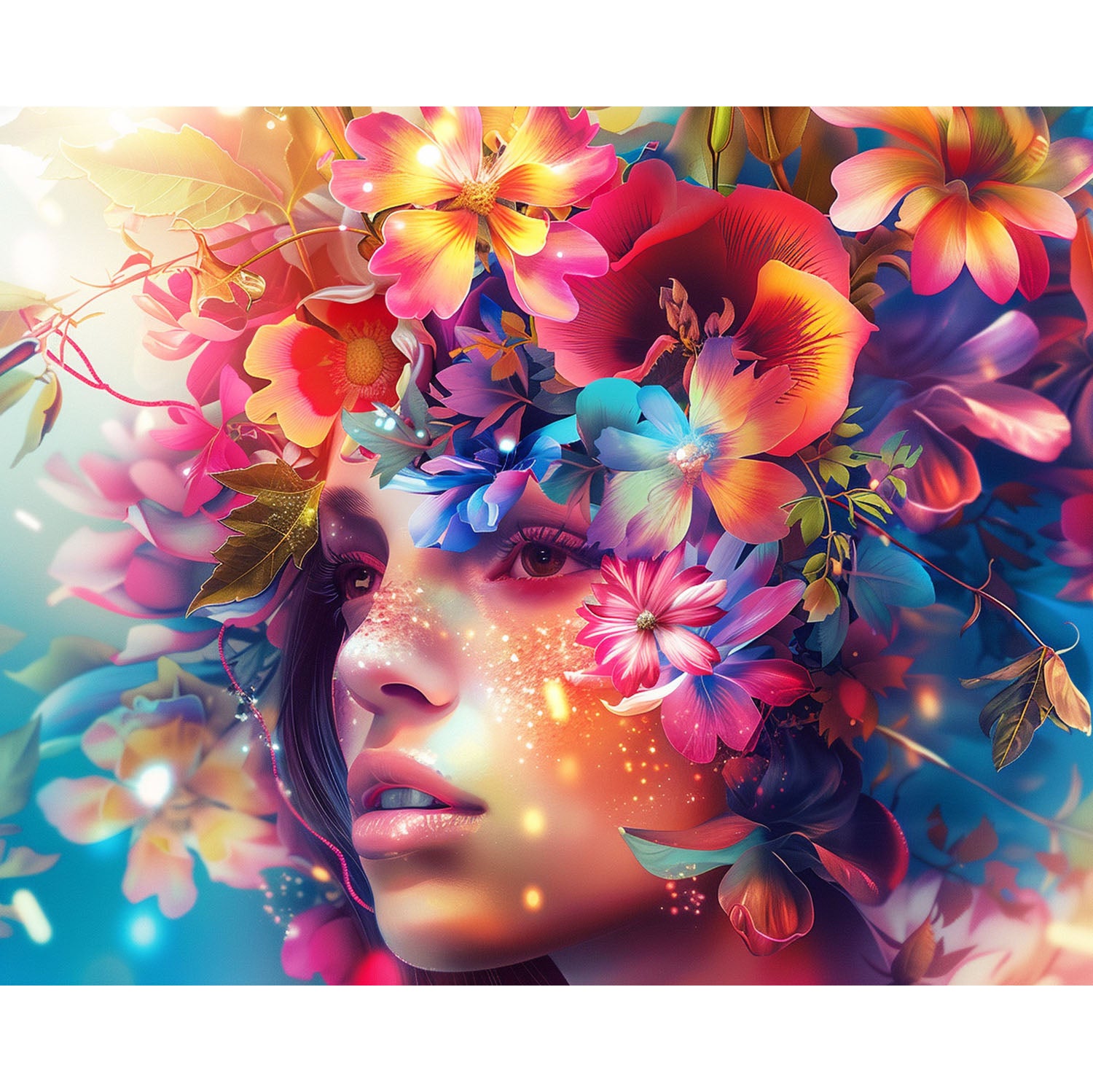 Blütenkrone der Schönheit - Diamond Painting