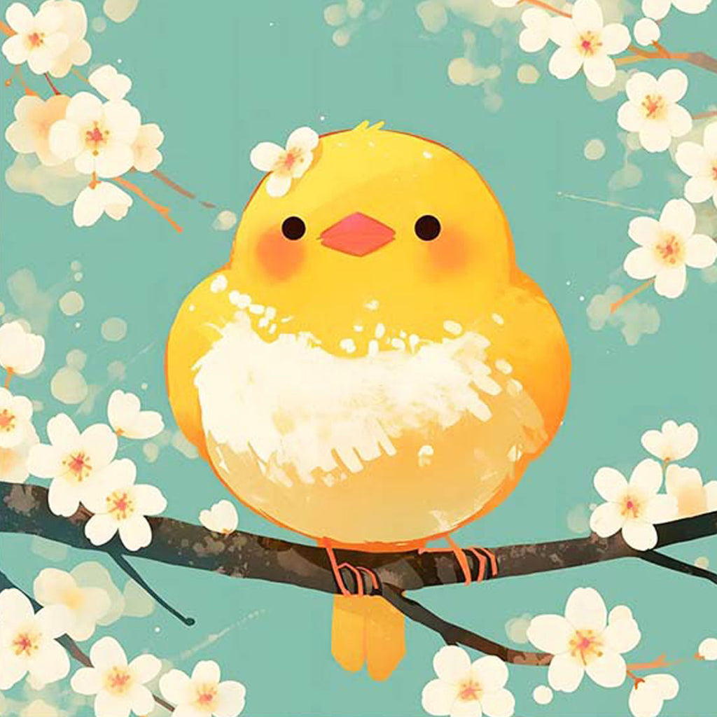 Blütenvogel - Diamond Painting