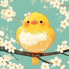 Blütenvogel - Diamond Painting