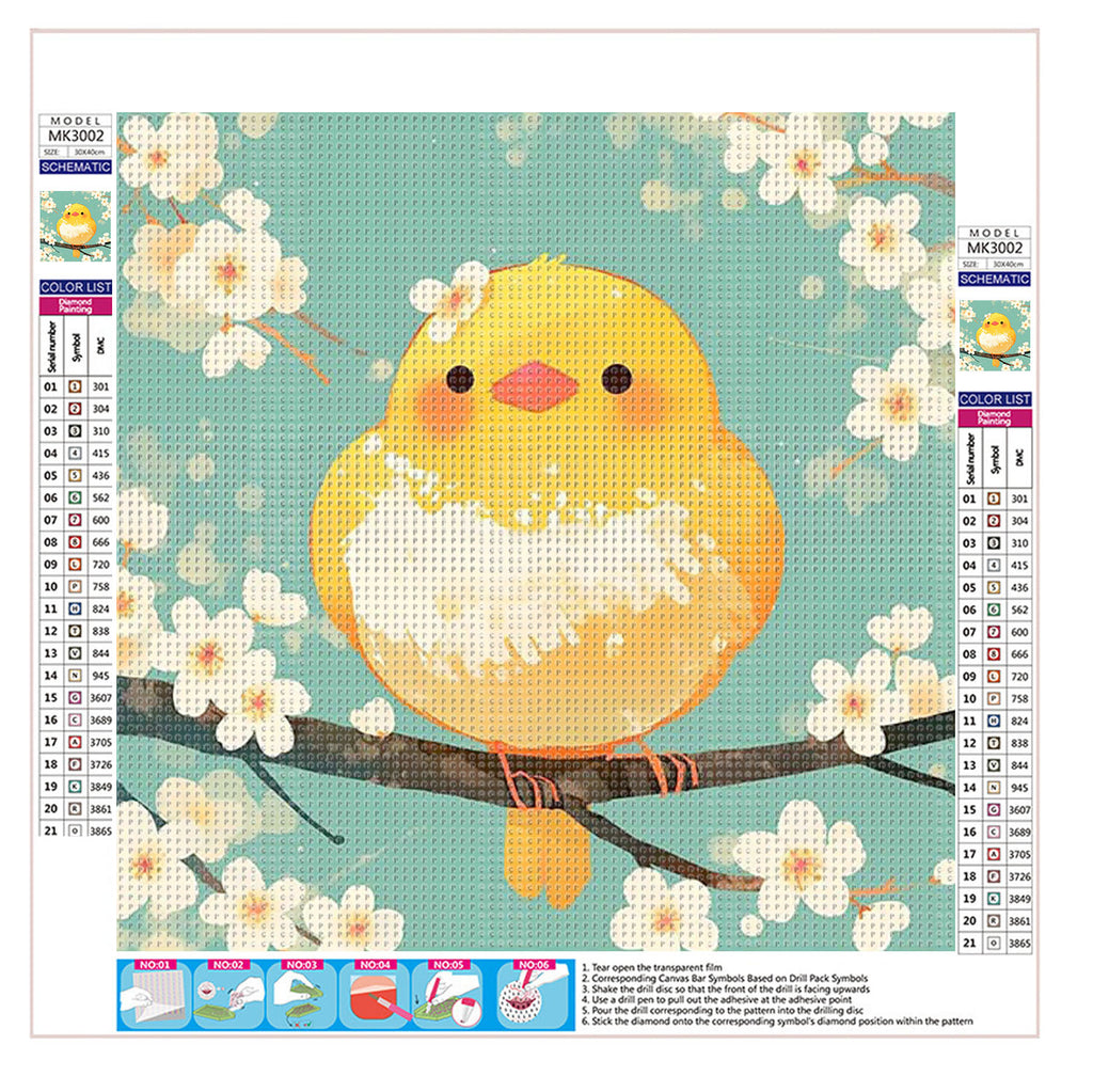 Blütenvogel - Diamond Painting