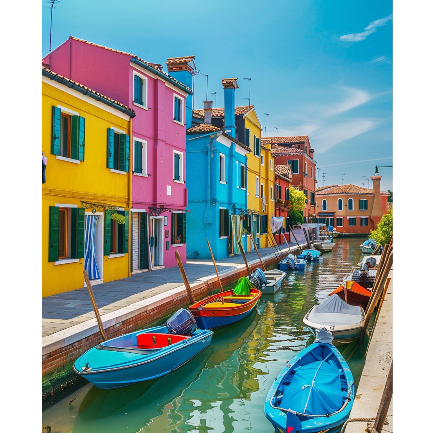 Boote in der bunten Gass - Diamond Painting