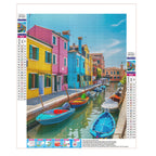 Boote in der bunten Gass - Diamond Painting