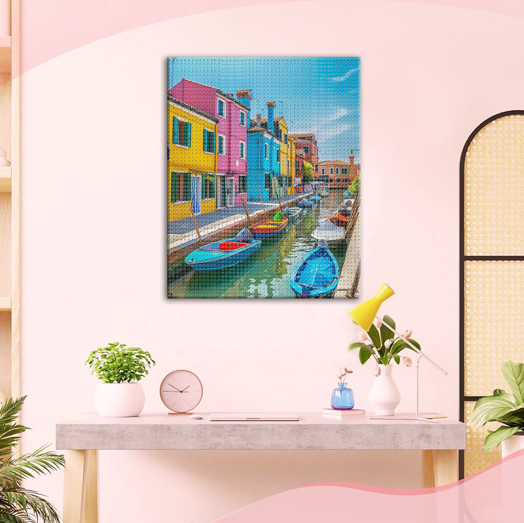 Boote in der bunten Gass - Diamond Painting