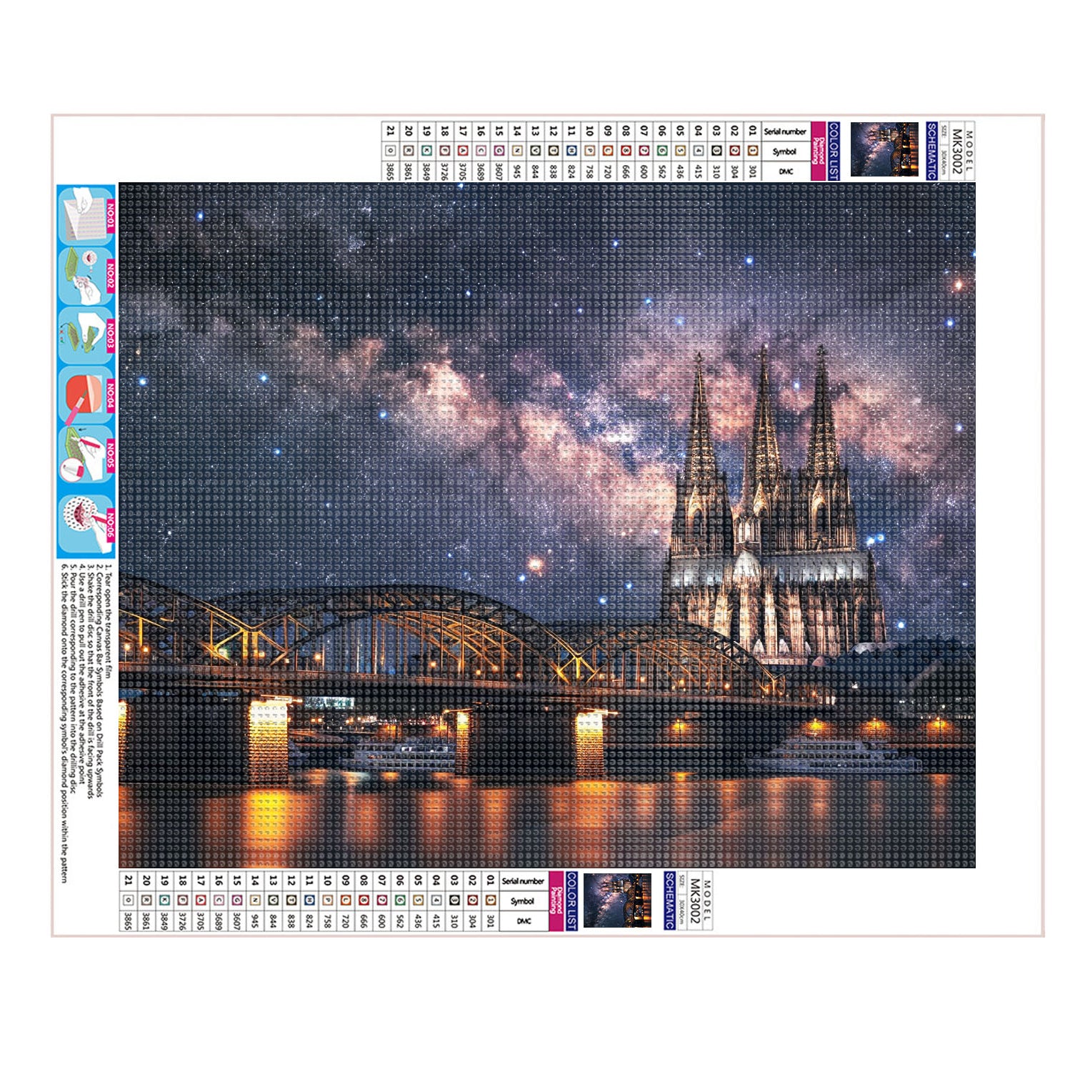 Brücke über den Rhein - Diamond Painting