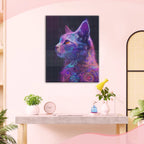 Bunte Katze in der Fantasiewelt - Diamond Painting