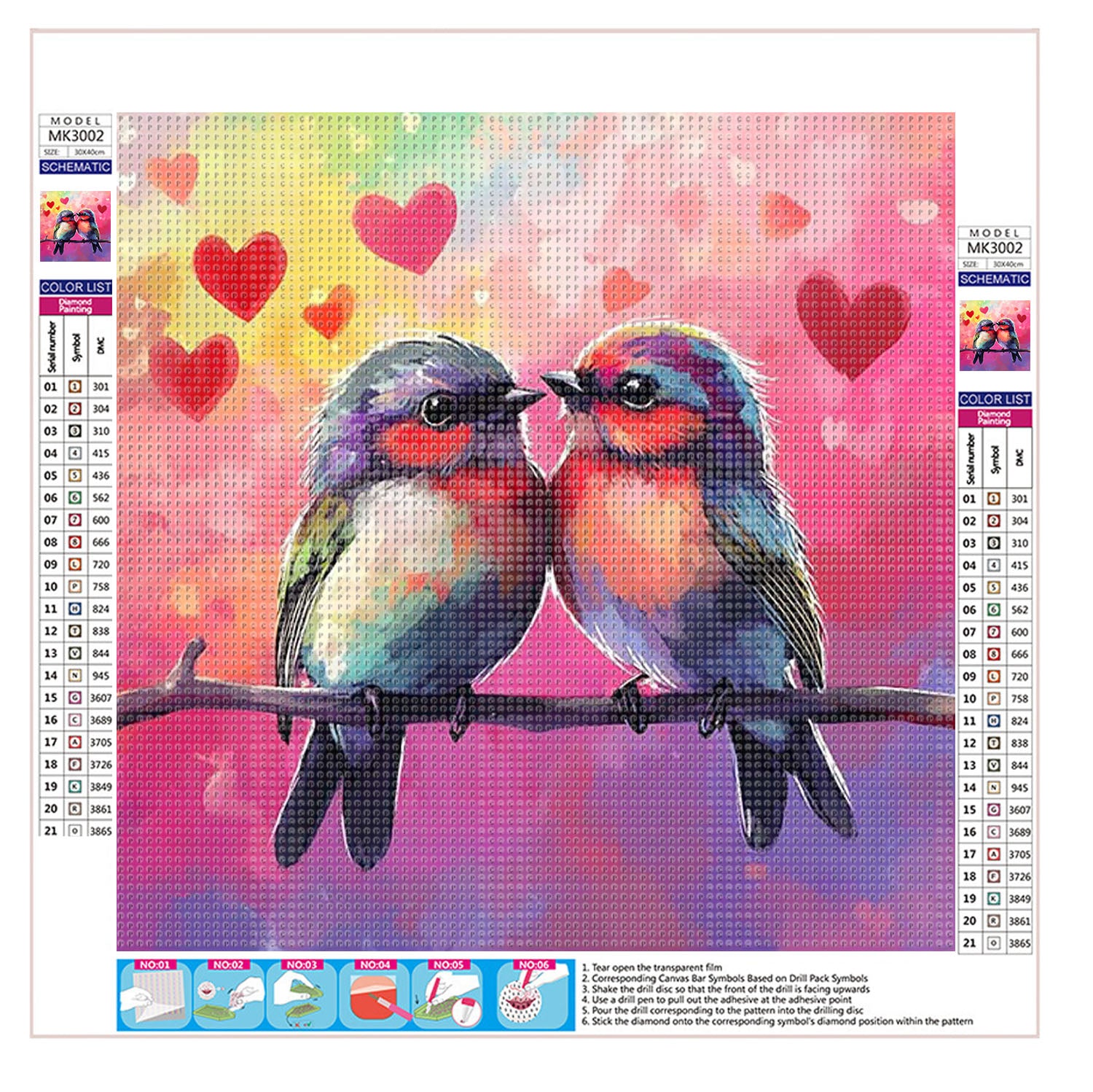 Bunte Liebe - Diamond Painting