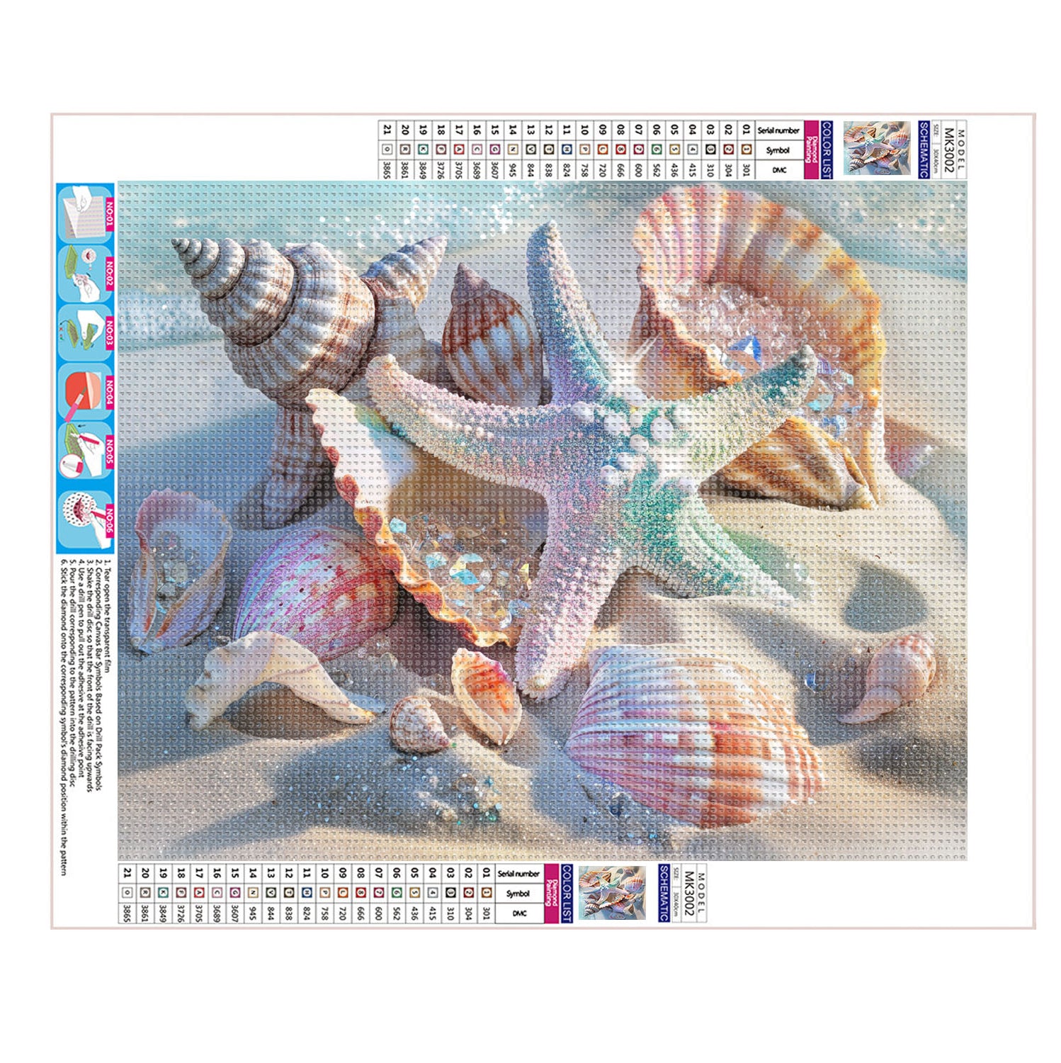 Bunte Muschelwelt - Diamond Painting