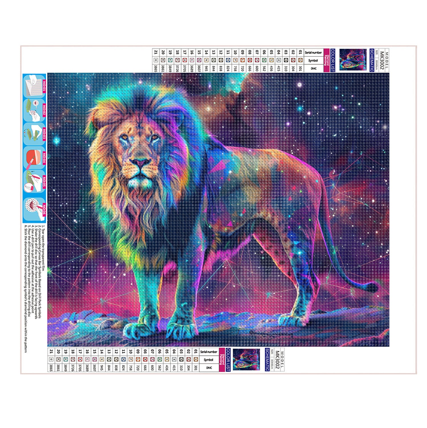 Cosmischer Löwenherr - Diamond Painting