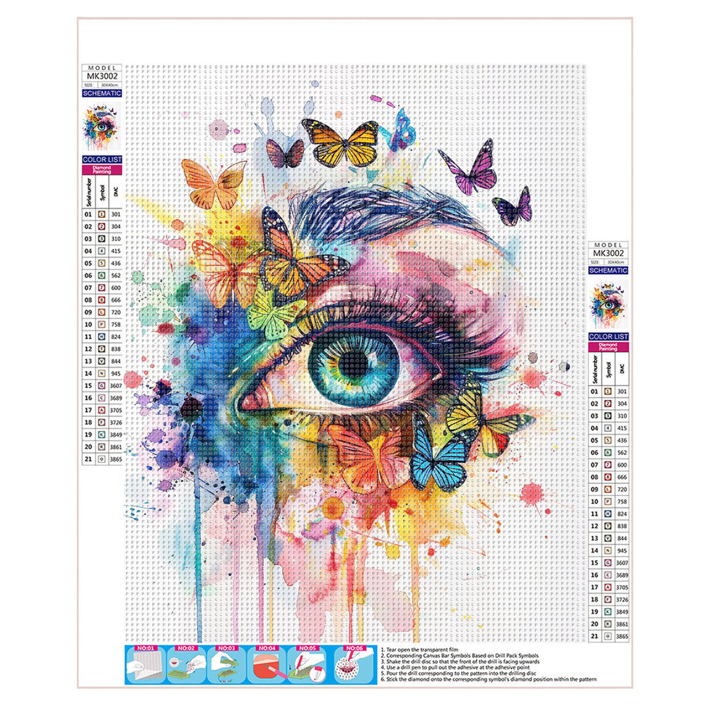 Der Augenschmetterlingstraum - Diamond Painting