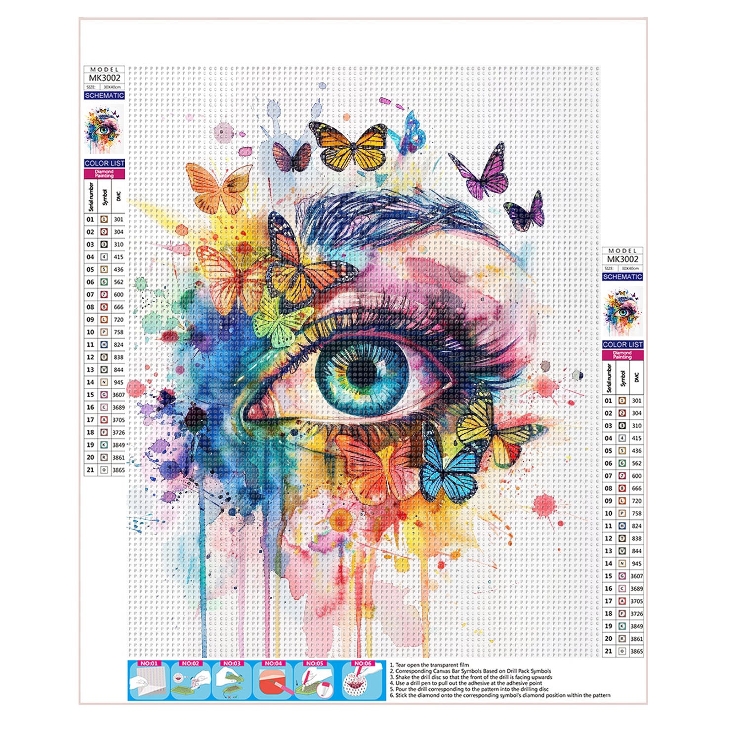 Der Augenschmetterlingstraum - Diamond Painting