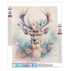 Der Hirsch mit Blumenkrone - Diamond Painting