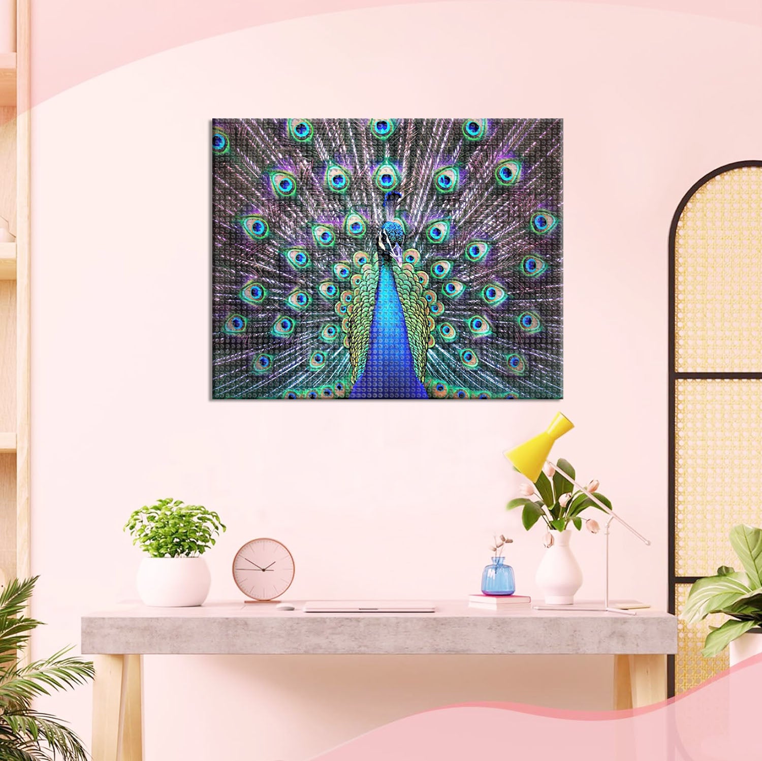 Der Pfau in voller Pracht - Diamond Painting