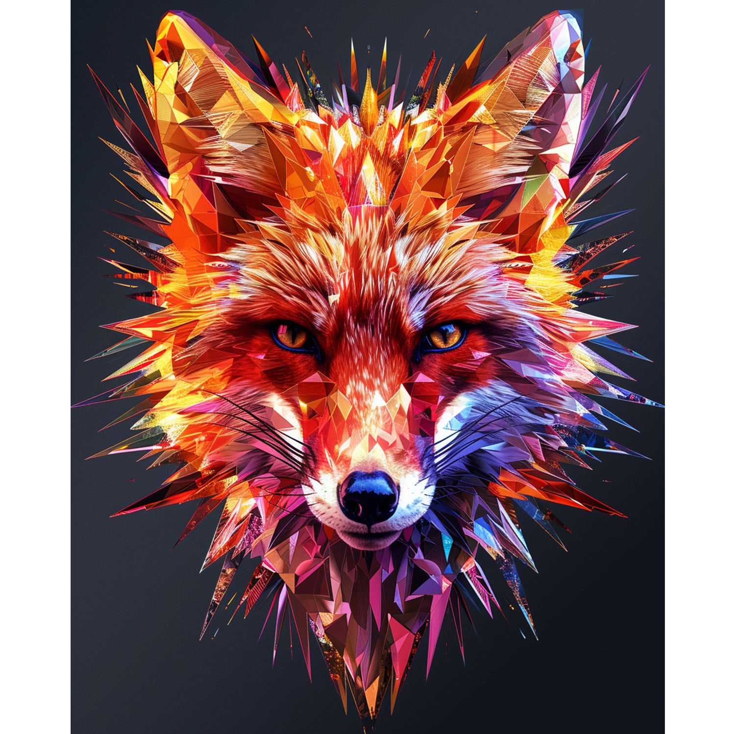 Der geometrische Fuchs - Diamond Painting