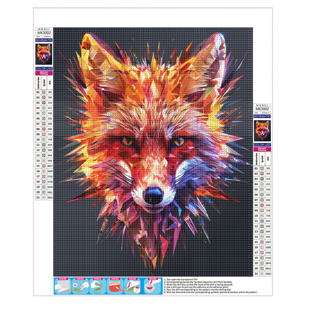 Der geometrische Fuchs - Diamond Painting