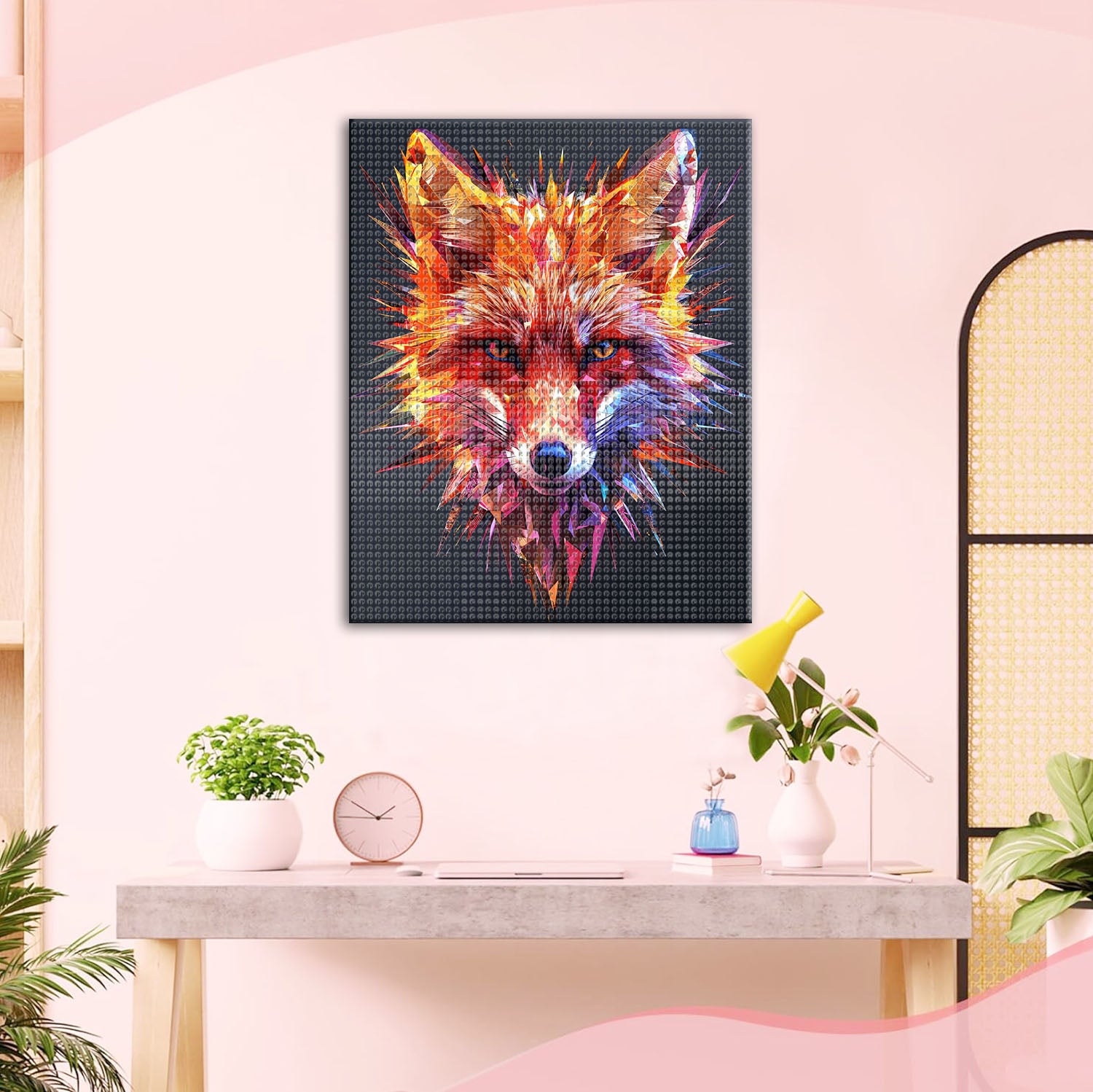 Der geometrische Fuchs - Diamond Painting