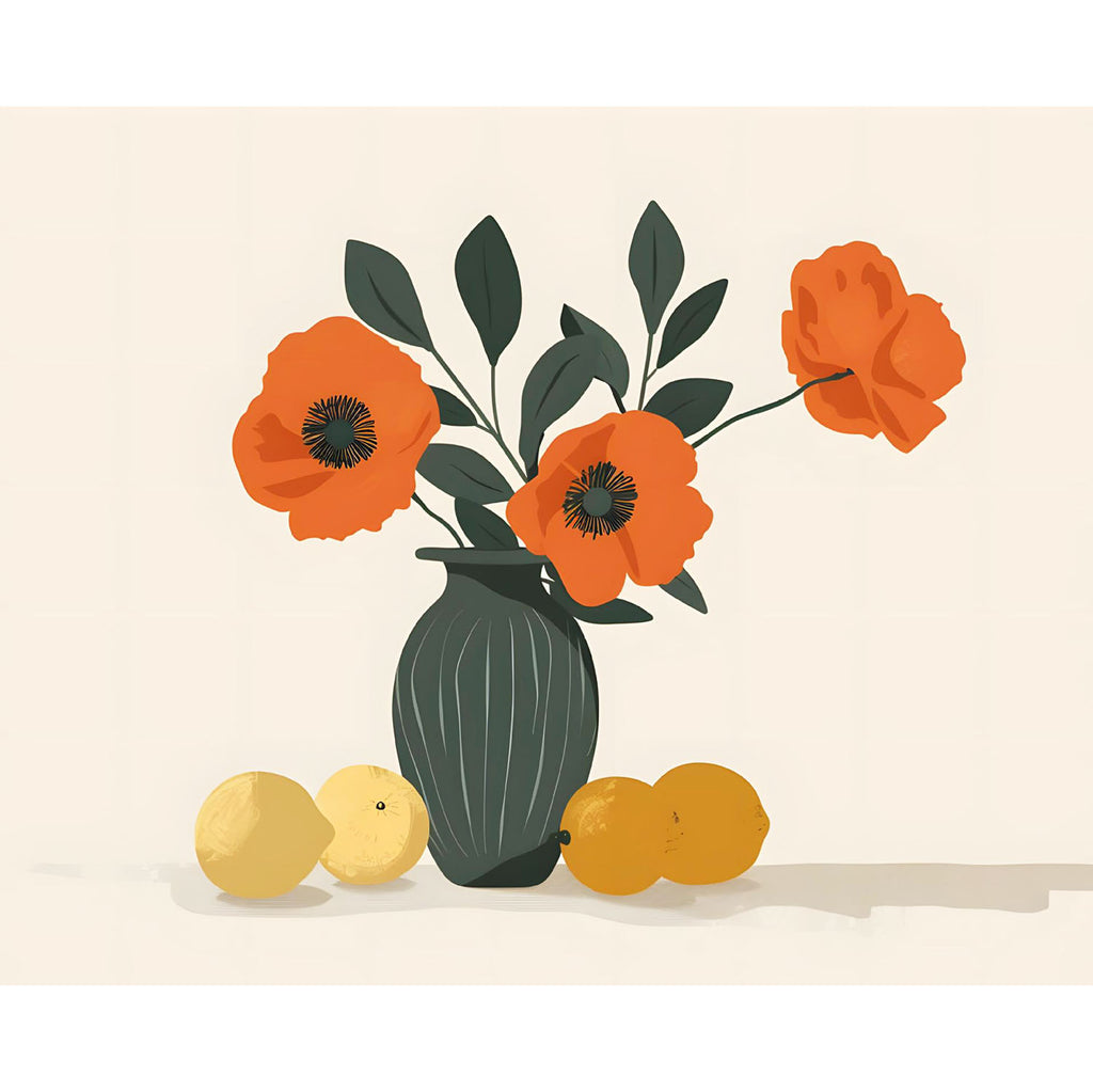 Die stille Schönheit von Blumen und Flaschen - Diamond Painting