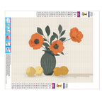 Die stille Schönheit von Blumen und Flaschen - Diamond Painting