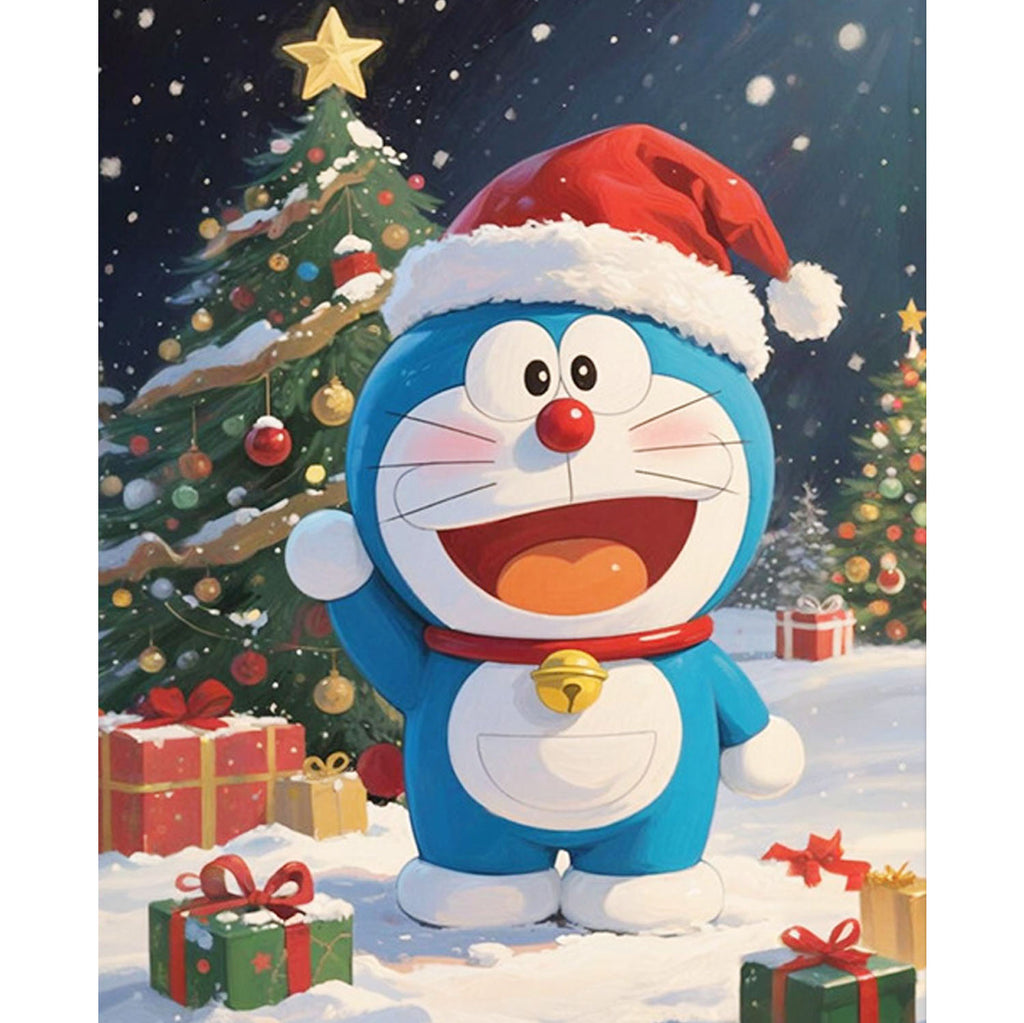 Doraemons Weihnachtsgruß - Diamond Painting