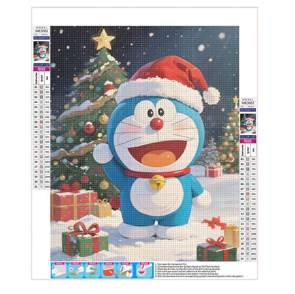 Doraemons Weihnachtsgruß - Diamond Painting