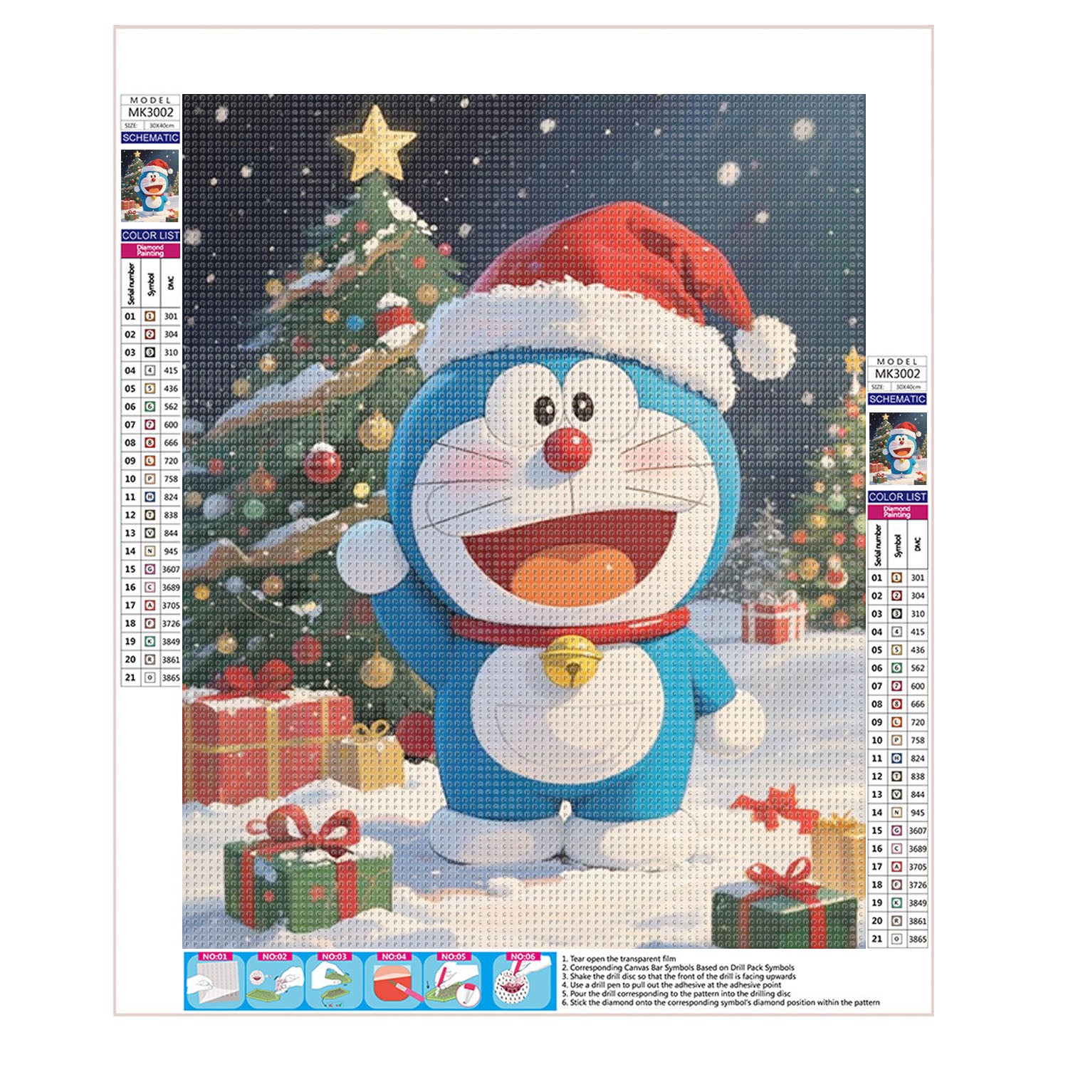 Doraemons Weihnachtsgruß - Diamond Painting