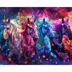 Edle Pferde in Regenbogenlicht - Diamond Painting