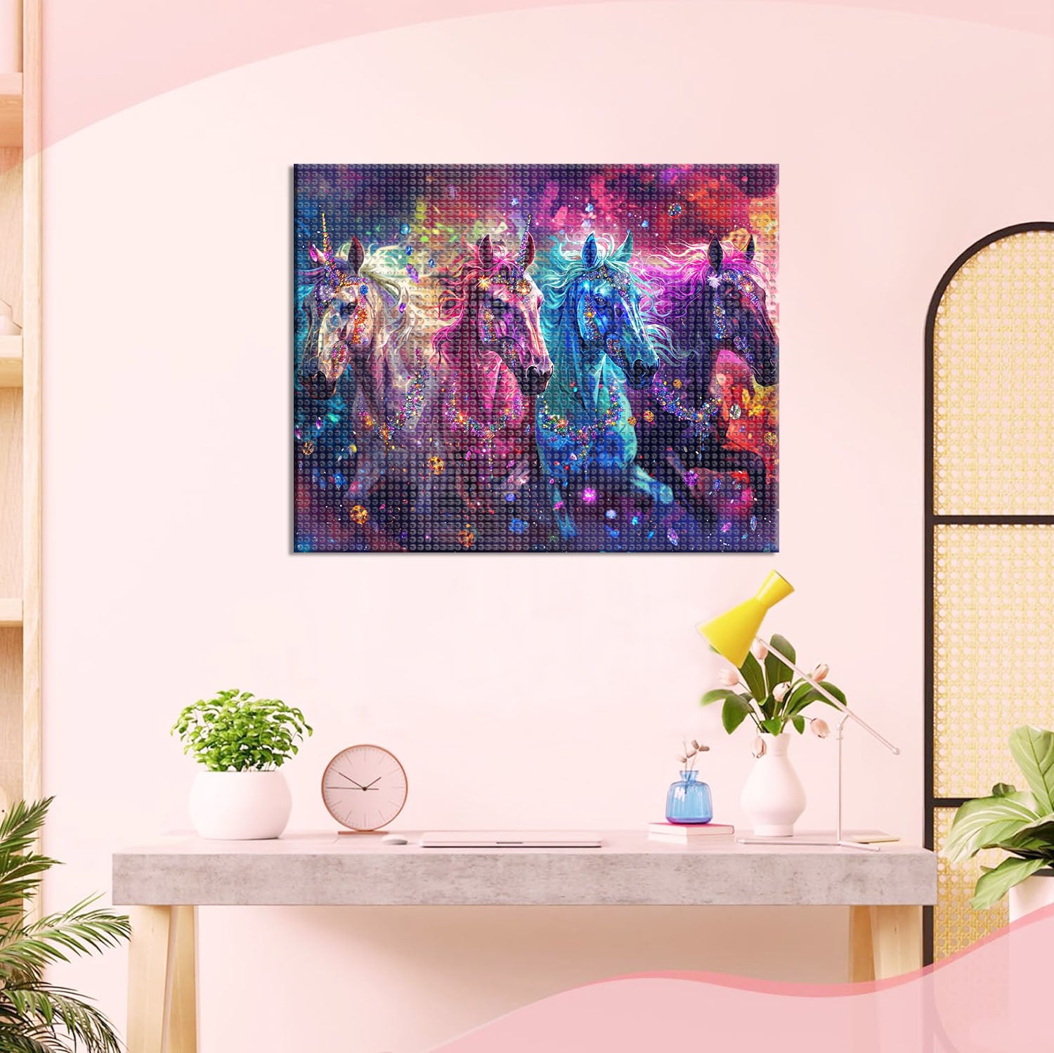 Edle Pferde in Regenbogenlicht - Diamond Painting