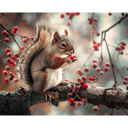 Eichhörnchen auf dem Herbstzweig - Diamond Painting
