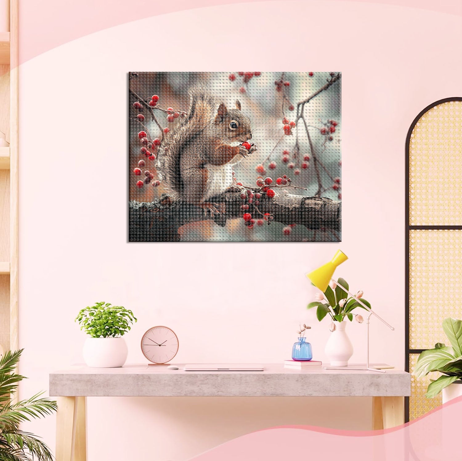 Eichhörnchen auf dem Herbstzweig - Diamond Painting