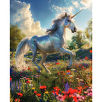 Einhorn in Blumenwiese - Diamond Painting