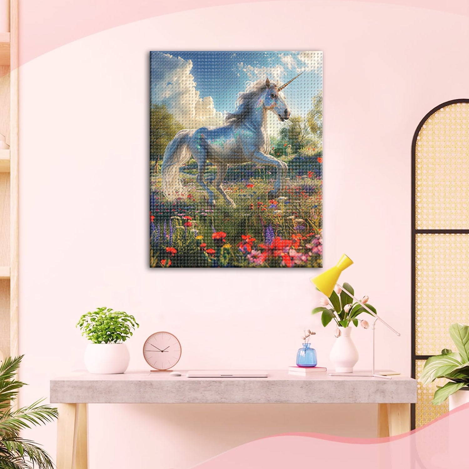 Einhorn in Blumenwiese - Diamond Painting