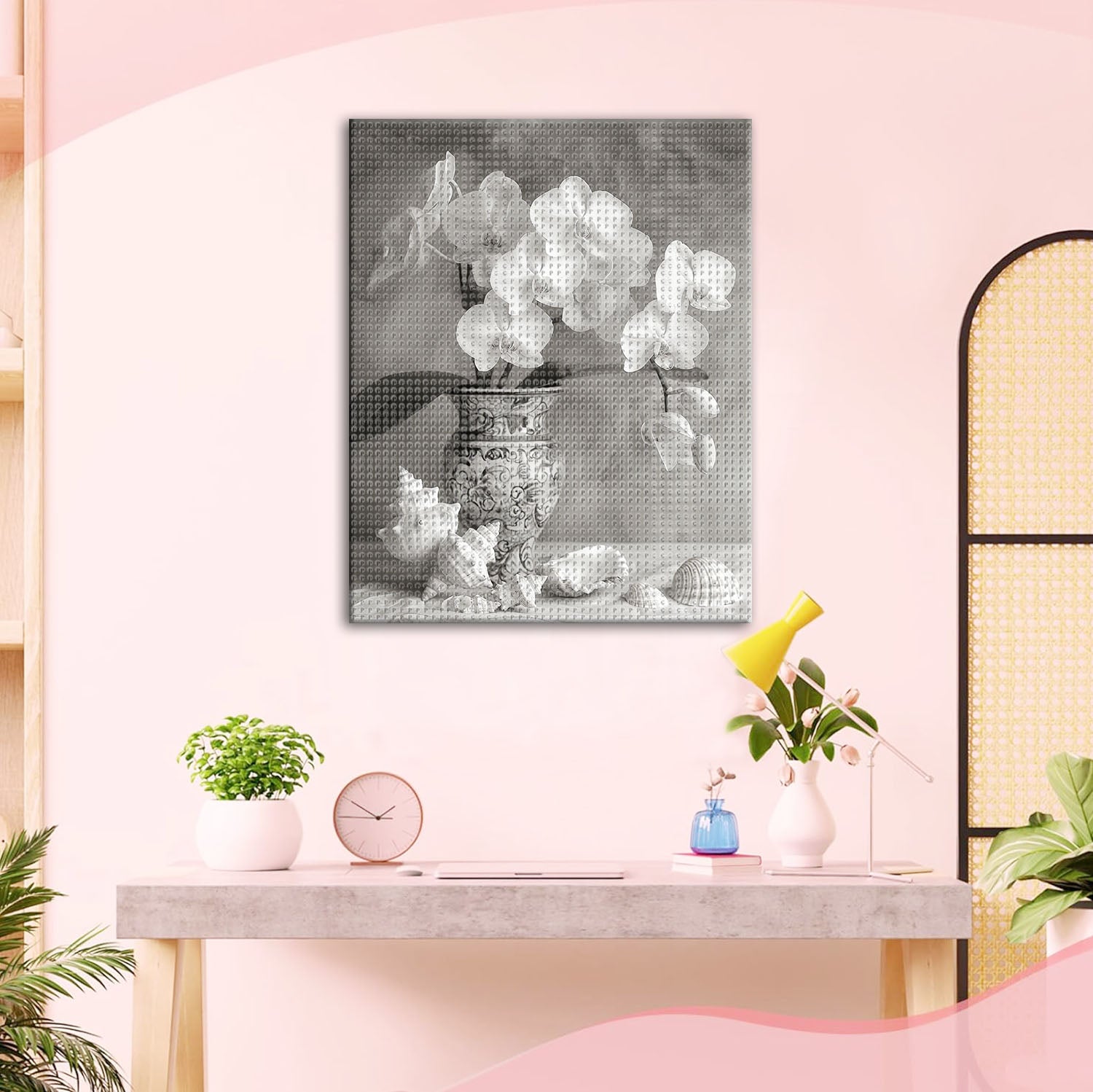 Elegante Orchideen in antiker Vase - Diamond Painting