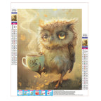 Eulen - Teezeit im Herbst - Diamond Painting