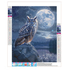Eule unter Mondeslicht - Diamond Painting