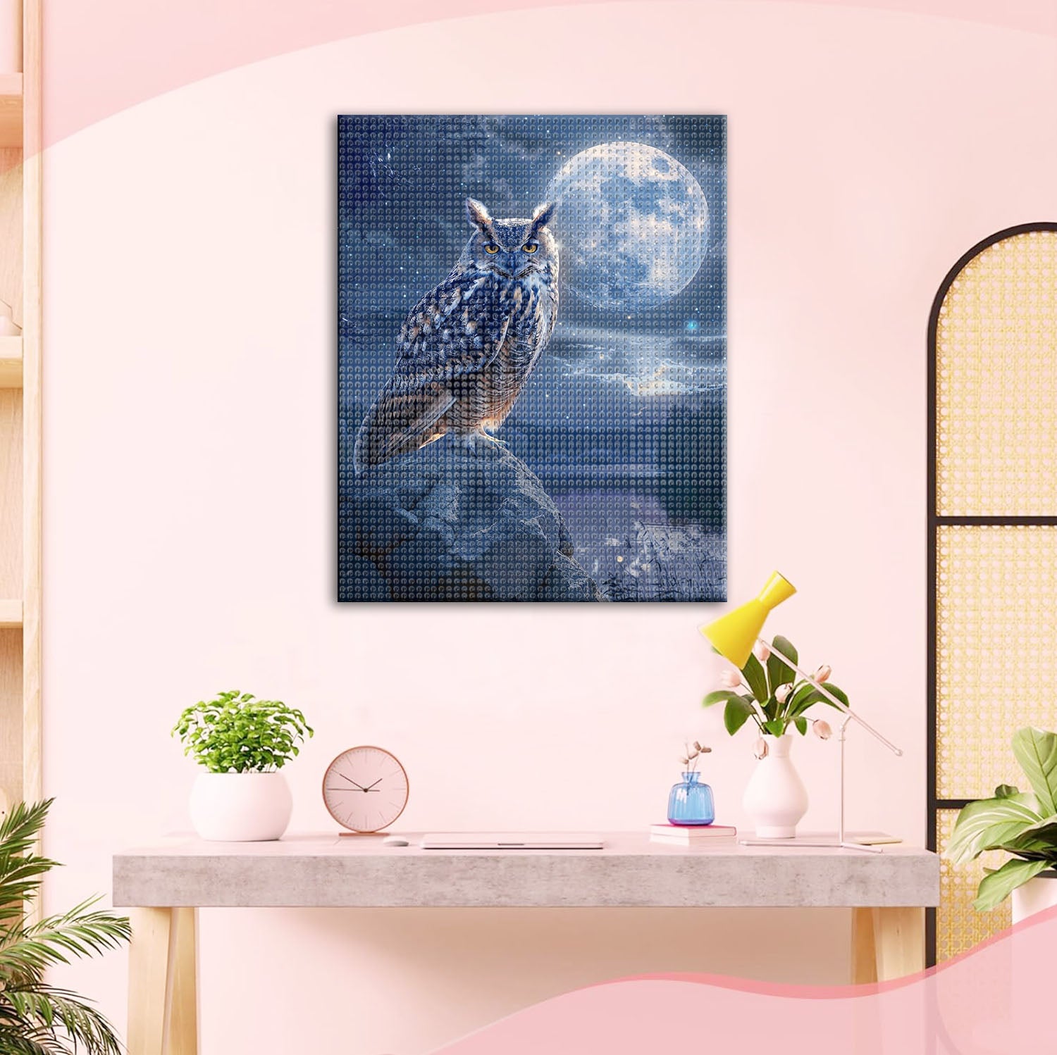 Eule unter Mondeslicht - Diamond Painting