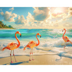Flamingos am Sonnenstrand - Diamond Painting