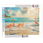 Flamingos am Sonnenstrand - Diamond Painting