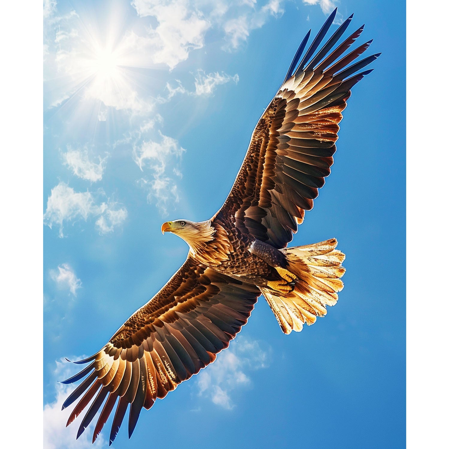 Flügelschlag des Adlers am Himmel - Diamond Painting