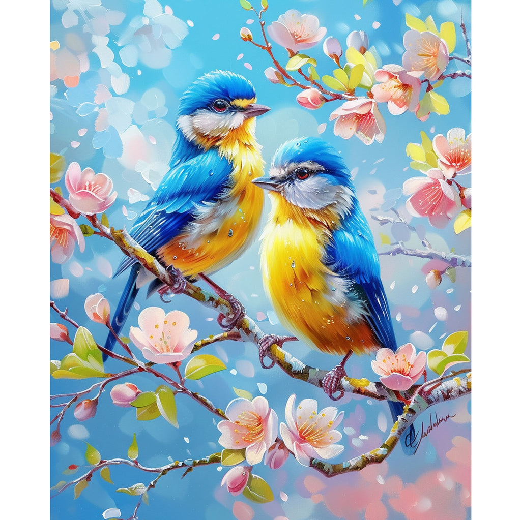 Frühlingspaar in Blüten - Diamond Painting