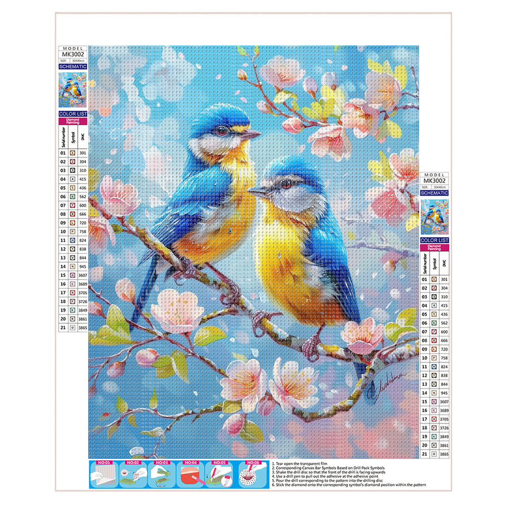 Frühlingspaar in Blüten - Diamond Painting