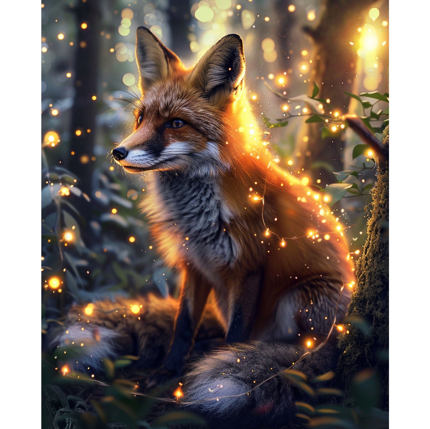 Fuchs unter Sternenlicht - Diamond Painting