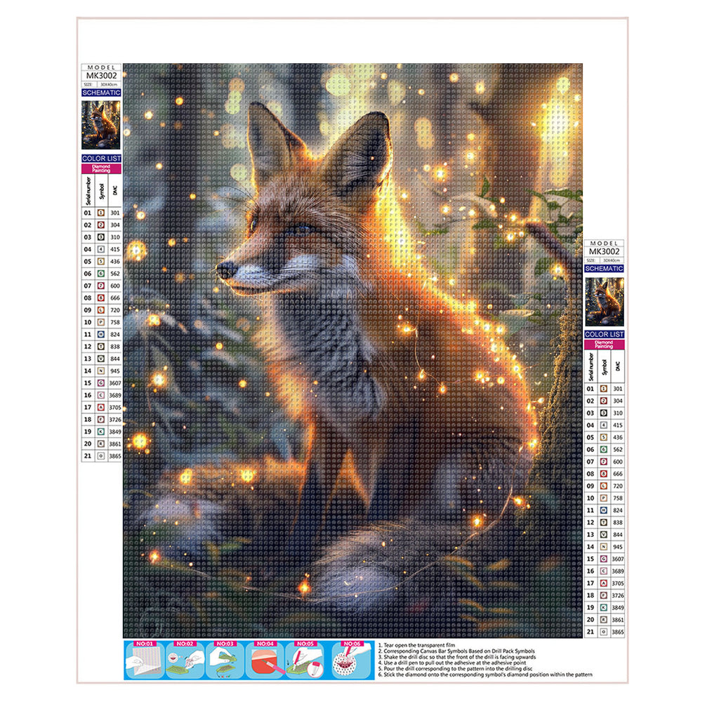 Fuchs unter Sternenlicht - Diamond Painting